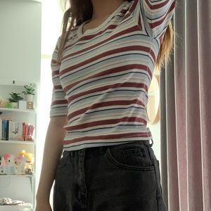 striped short sleeve top